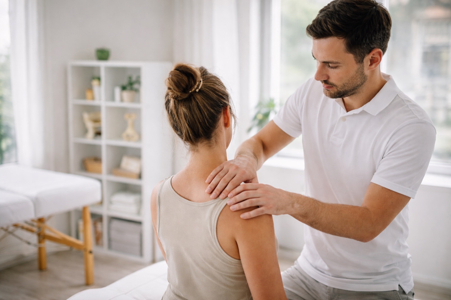 Physiotherapeutische Behandlung im Schulterbereich